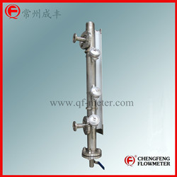 UHC-517C Magnetical level gauge with Stainless steel tube [CHENGFENG FLOWMETER] turnable flange connection alarm switch